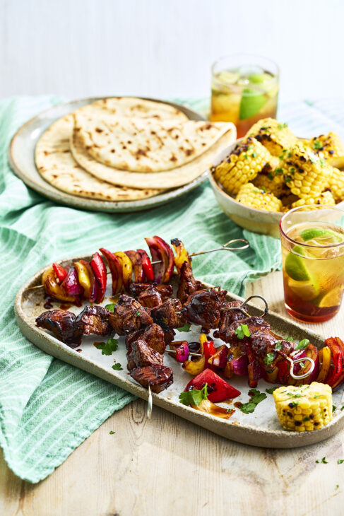 Pork Skewers with Sticky Barbecue Sauce
