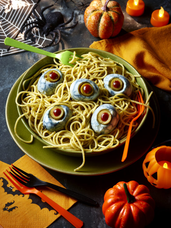 Halloween Pesto Pasta
